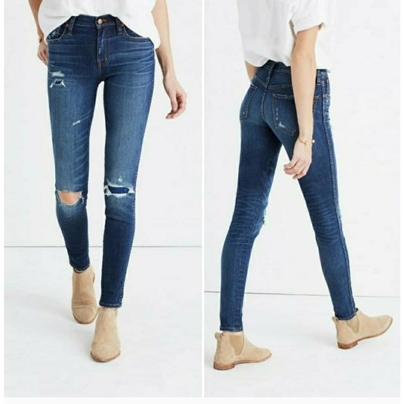 Madewell 9 Inch High Riser Skinny Skinny Distressed Size 26 - Picture 1 of 9